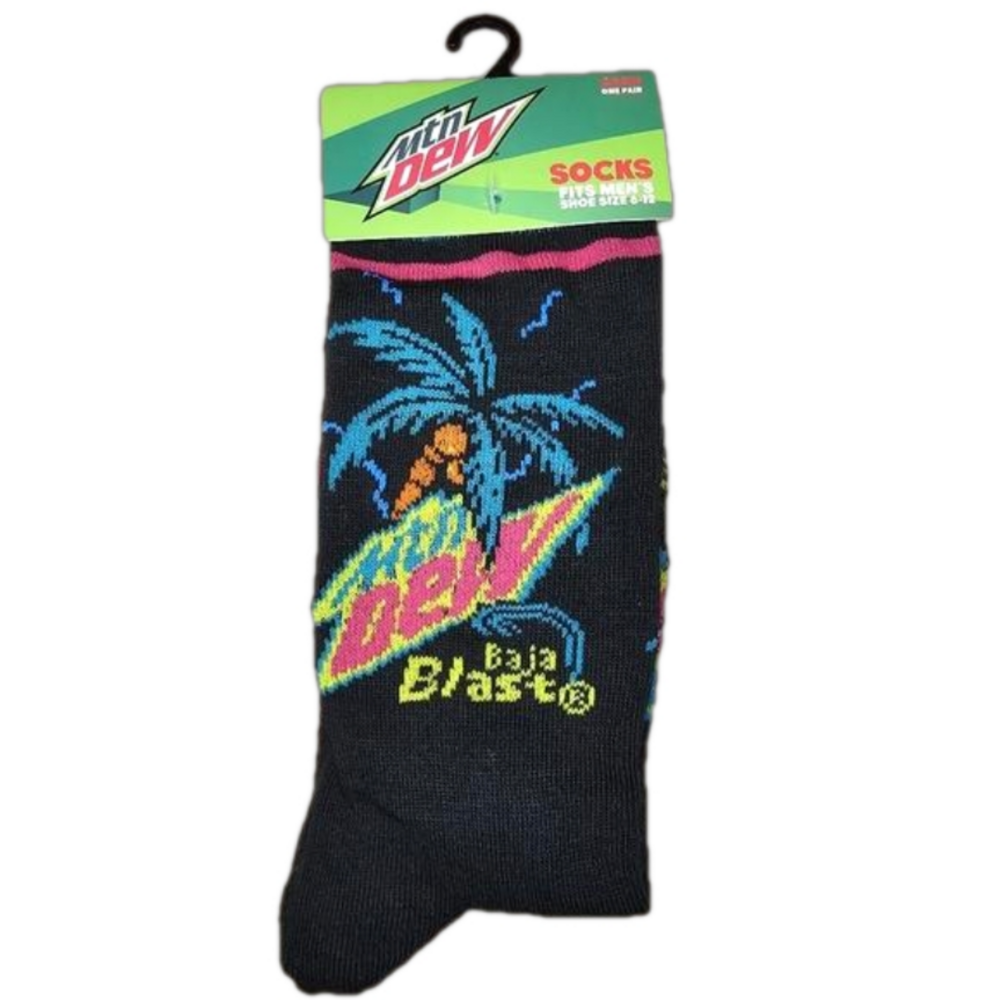 Unisex Adult Mountain Dew Baja blast socks NEW